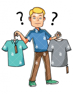 A Man Choosing Between Two T-Shirts While Shopping: #ambivalent ...