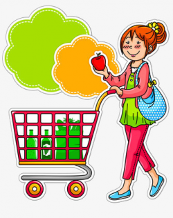 Woman Shopping Trolley Supermarket Shopping Cart, Woman, Stroller ...