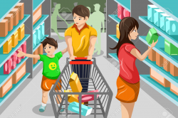 28+ Collection of Family Grocery Shopping Clipart | High quality ...