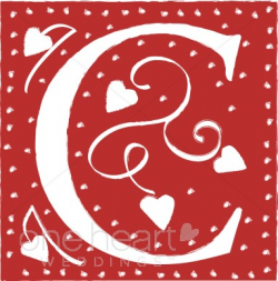 Red Letter C Clipart | Wedding Heart Font