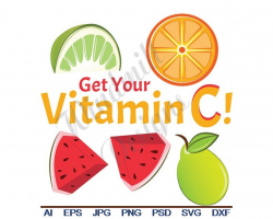 Get Your Vitamin C - Svg, Dxf, Eps, Png, Jpg, Vector Art, Clipart, Cut File