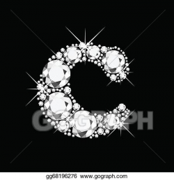 EPS Vector - C letter with diamonds. Stock Clipart Illustration ...