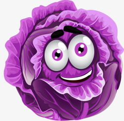 Cartoon Purple Cabbage, Purple Cartoon, Cabbage, Ingredients PNG ...