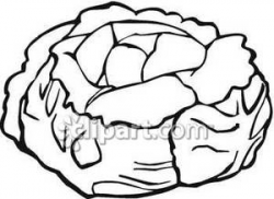 Black and White Cabbage - Royalty Free Clipart Picture