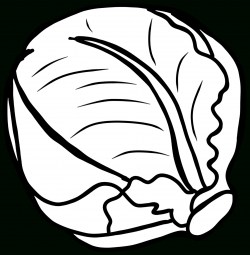 Beautiful Of Cabbage Clipart Black And White - Letter Master