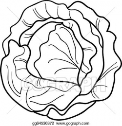 Vector Stock - Cabbage vegetable cartoon for coloring book ...