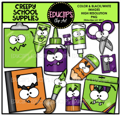 Creepy Halloween Clip Art Big Bundle (Color and B&W) - Welcome to ...
