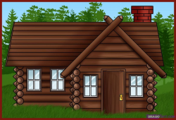 free cartoon house pictures | how to draw a log cabin house ...