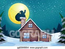 Vector Art - Winter cabin. EPS clipart gg62846854 - GoGraph
