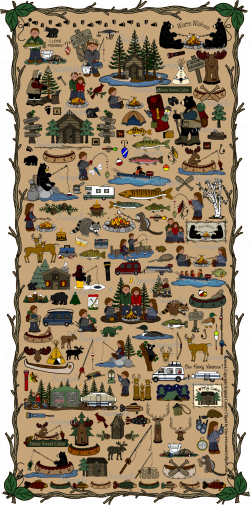 Cabin Camping Fishing Graphics and Clipart Collection