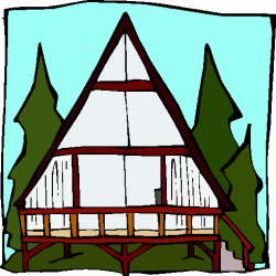 Cabin clipart a frame - Pencil and in color cabin clipart a frame