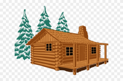 Lodge Clipart Wooden Hut - Log Cabin Drawing, HD Png ...