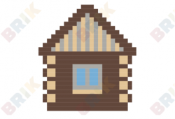 Log Cabin Day Pixel Art – BRIK