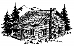 Cabin clipart black and white free images - Clipartix