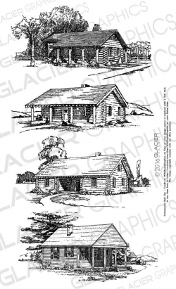 4 Cabin Illustrations Vintage Cabin Clipart Vector Copyright Free ...