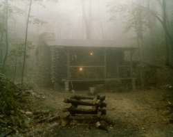 Log Cabin | Free Stock Photo | Log cabin in fog | # 17600