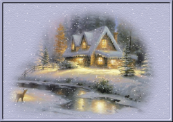 Log Cabin Christmas Winter Scene | Winter landscape animations and ...
