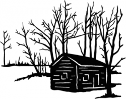 Log Cabin Decal ST#6 Scenery Window Stickers - Wildlife Decal