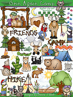 Cozy camping & cabin clip art created by DJ Inkers - DJ Inkers