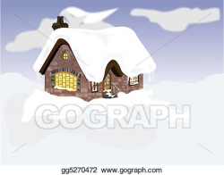 Stock Illustration - Snow cabin. Clipart gg5270472 - GoGraph