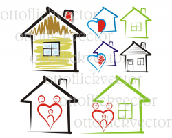 SWEET HOME VECTOR clipart, house silhouettes icon eps, ai, cdr, png ...