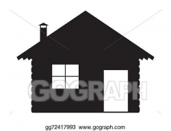 EPS Vector - Log cabin silhouette. Stock Clipart Illustration ...