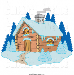 Avenue Clipart of Smoke Rising from a Winter Cabin in the ...
