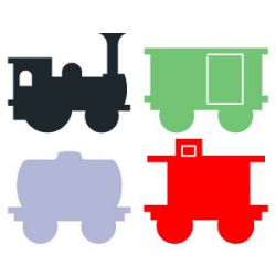 Locomotive, Box Car, Tank Car, Caboose - Large | Die Cuts ...