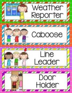 Classroom Helpers Clip Chart | Classroom helpers and Chart