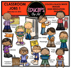 Classroom Jobs 1 Clip Art Bundle (Color and B&W) - Welcome to ...