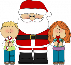child's christmas clipart | Santa and Kids Clip Art - Santa Claus ...