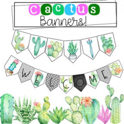 Editable Cactus Banner | Cactus decor, Classroom decor and Cacti