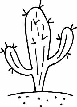 Cactus Black And White Clipart