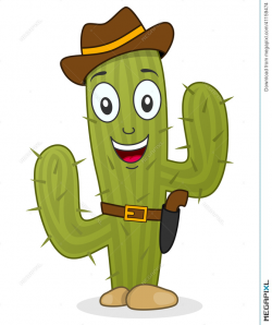 Cowboy Cactus Character With Gun & Hat Illustration 41159474 - Megapixl