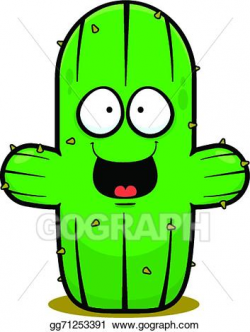 Vector Illustration - Cartoon cactus happy. EPS Clipart gg71253391 ...