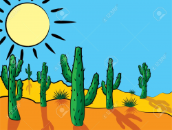 Vector Cactus In Desert Clip-art Royalty Free Cliparts, Vectors ...