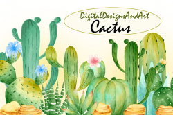 Cactus clipart Desert cactus clipart Cactus illustration