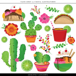 Taco Bout a Fiesta Digital Clipart - Personal & Commercial Use ...