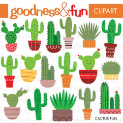 Buy 2 Get 1 FREE Cactus Fun Clipart Digital Cactus Clipart