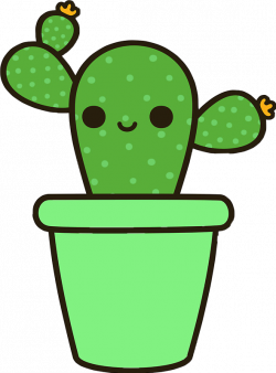 cactus green kawaii - Sticker by David Belmonte