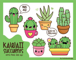 Kawaii clip art, Valentine clipart, kawaii cactus clipart, kawaii ...
