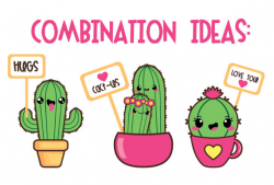 50% OFF, Cactus clipart, kawaii cactus clipart, valentine cactus ...