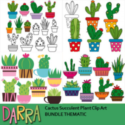 Cactus Succulent Plant Clip Art Bundle