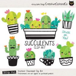 Succulent Clipart Cute Cactus Clipart Cacti Clip Art Cute | Clip art ...