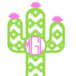 Cactus Southwestern DIY Yeti Vinyl Monogram Decal Perfect For