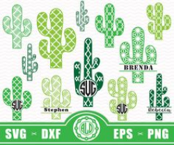 Cactus for Circle Monogram SVG | Cutting files svg / dxf / png ...