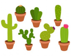 Cactus Clipart Set - clip art set of cactus, cacti, cactuses, plants ...