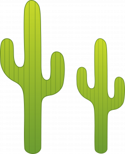Two Saguaro Cacti - Free Clip Art
