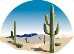 Cactus Prairie Scene Clipart | Western Wedding Clipart