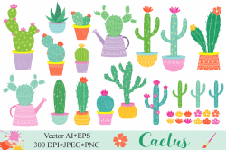 Cactus clipart / Cacti plants clip art | Design Bundles